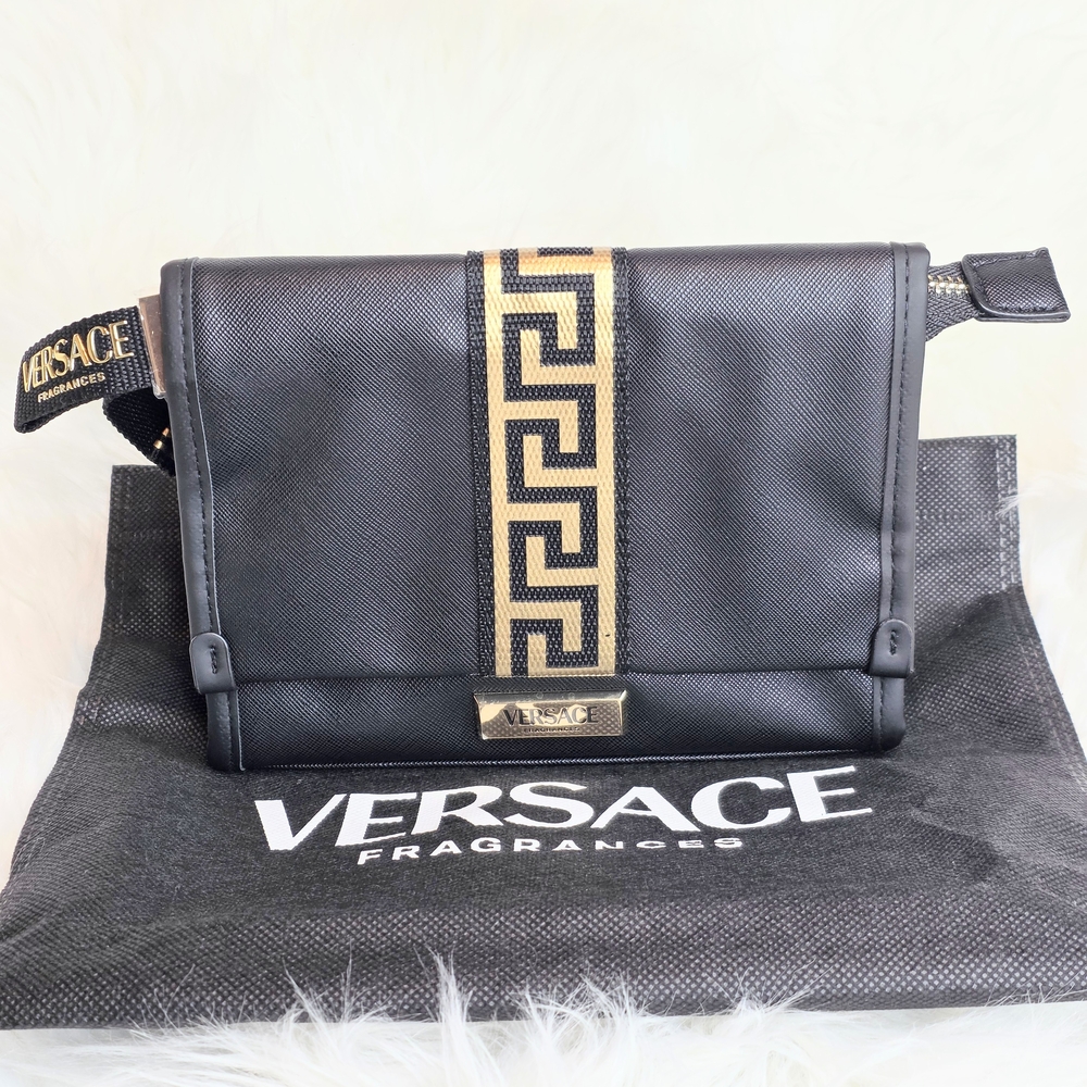 Versace Fragrance Clutch/Pouch/Makeup Bag New with Plastic on Hardware Dustbag - Picture 2 of 10